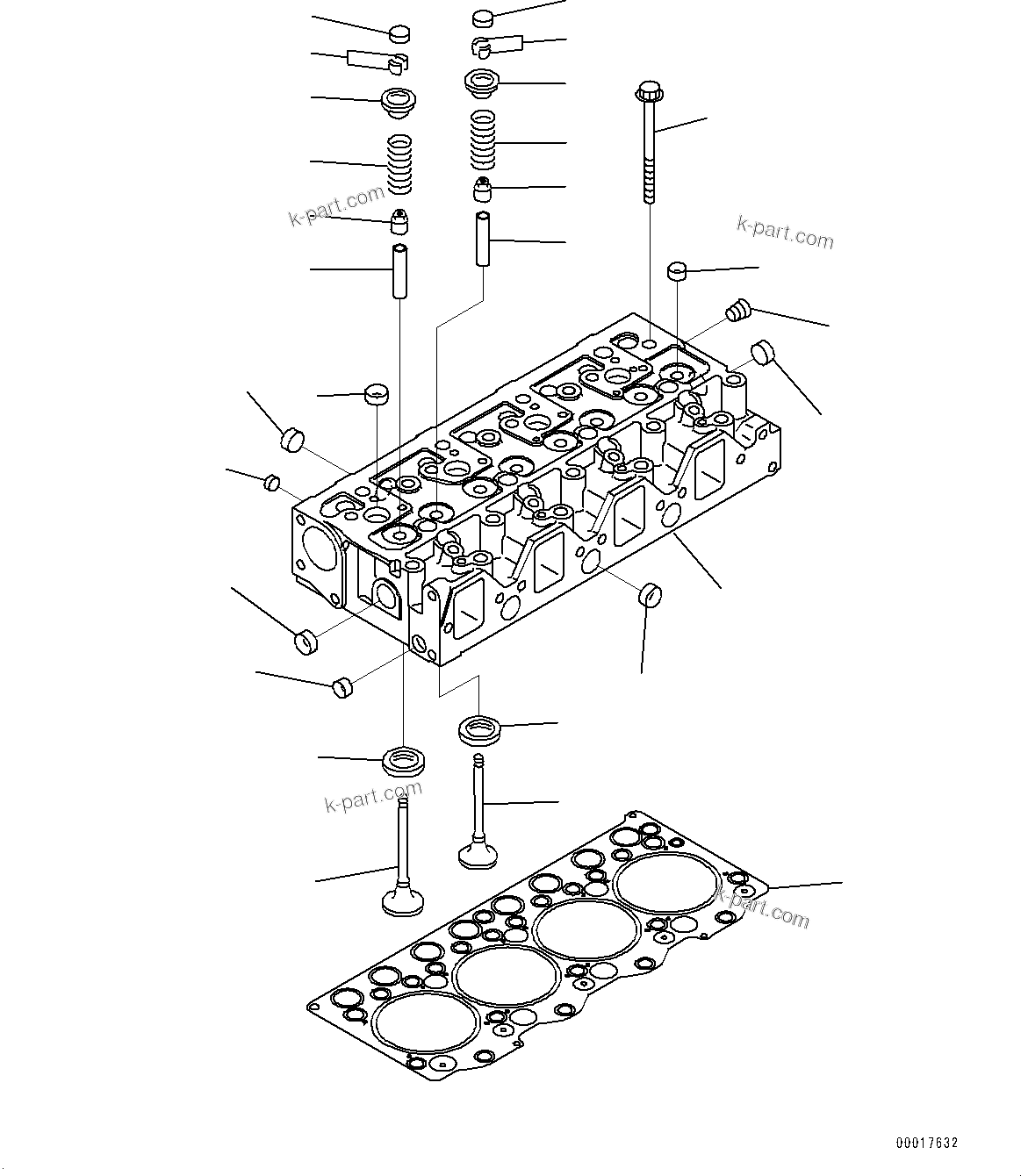 Komatsu parts book diagram for SAA4D95LE-5D S/N 501795-UP (For PC120-8): PARTS PERFORMANCE, CYLINDER HEAD (#533493-)