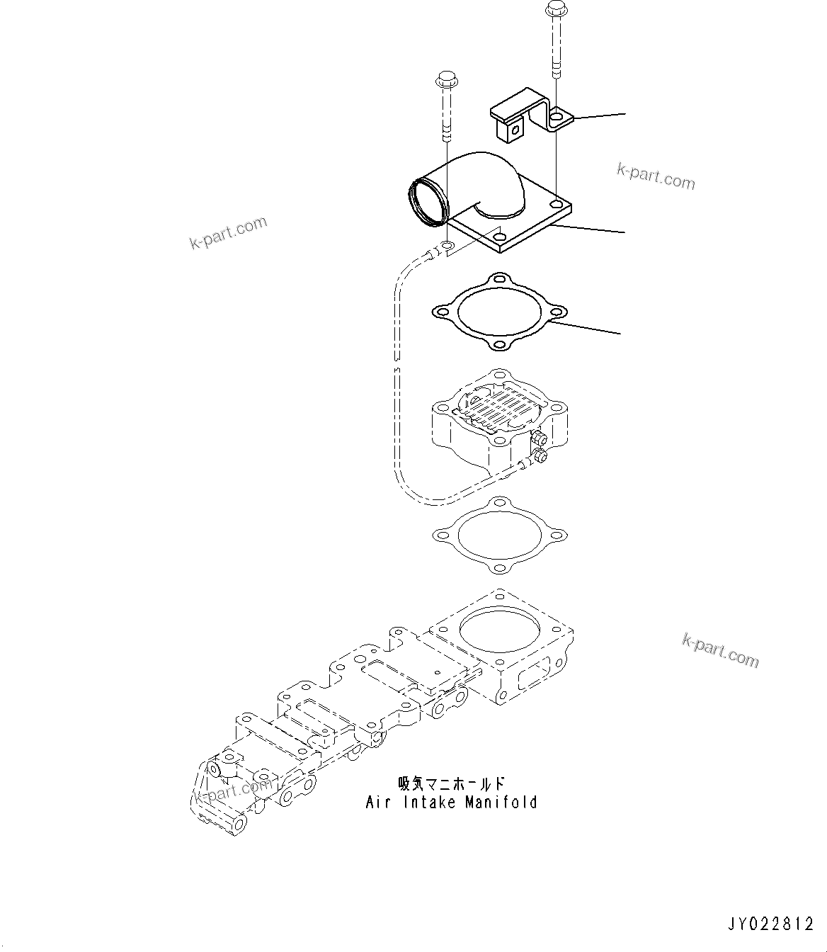 Komatsu parts book diagram for SAA4D95LE-5J S/N 510888-UP (For WA100-6): AIR INTAKE CONNECTOR, (#506848-)