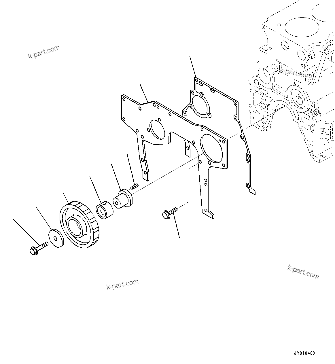 Komatsu parts book diagram for SAA4D95LE-5J S/N 510888-UP (For WA100-6): FRONT GEAR, (#506848-)