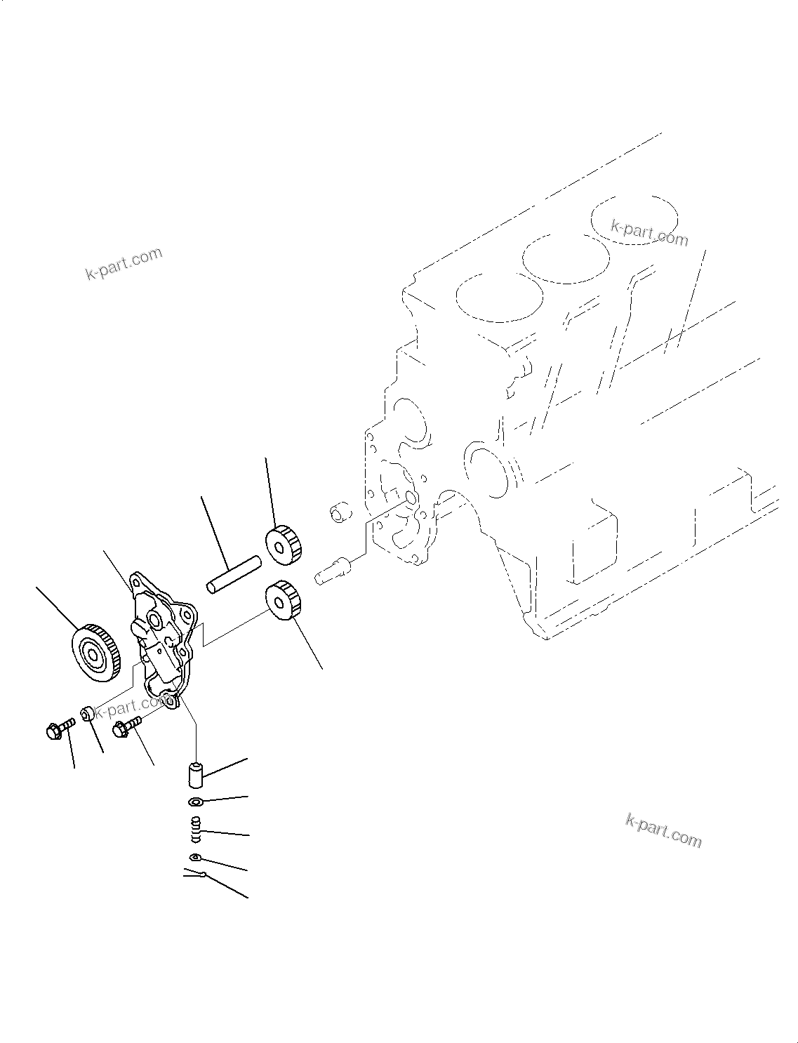 Komatsu parts book diagram for SAA4D95LE-5J S/N 510888-UP (For WA100-6): ENGINE OIL PUMP, (#506848-)