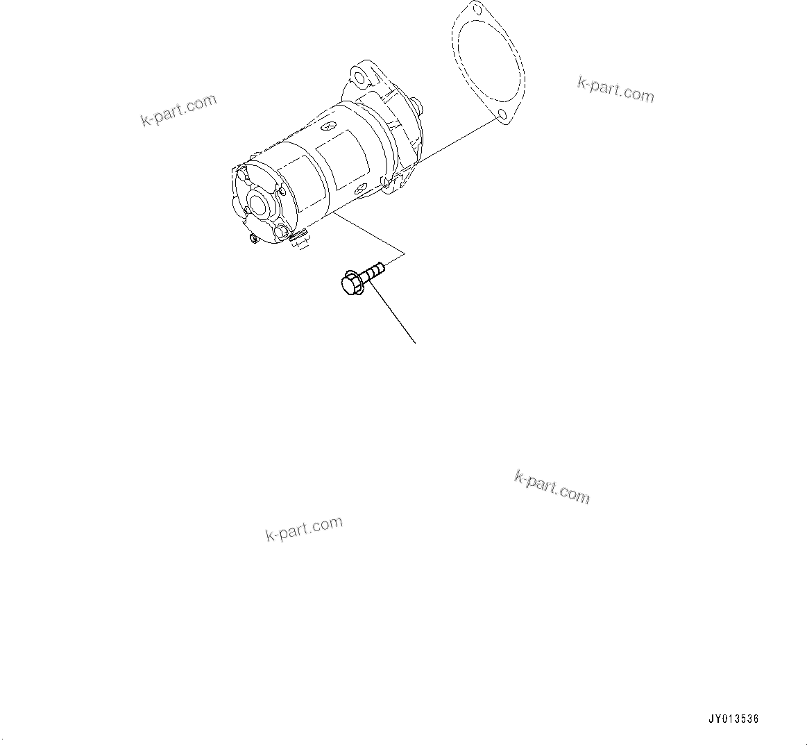Komatsu parts book diagram for SAA4D95LE-5J S/N 510888-UP (For WA100-6): STARTING MOTOR MOUNTING, (5.5KW)(#508832-555098)
