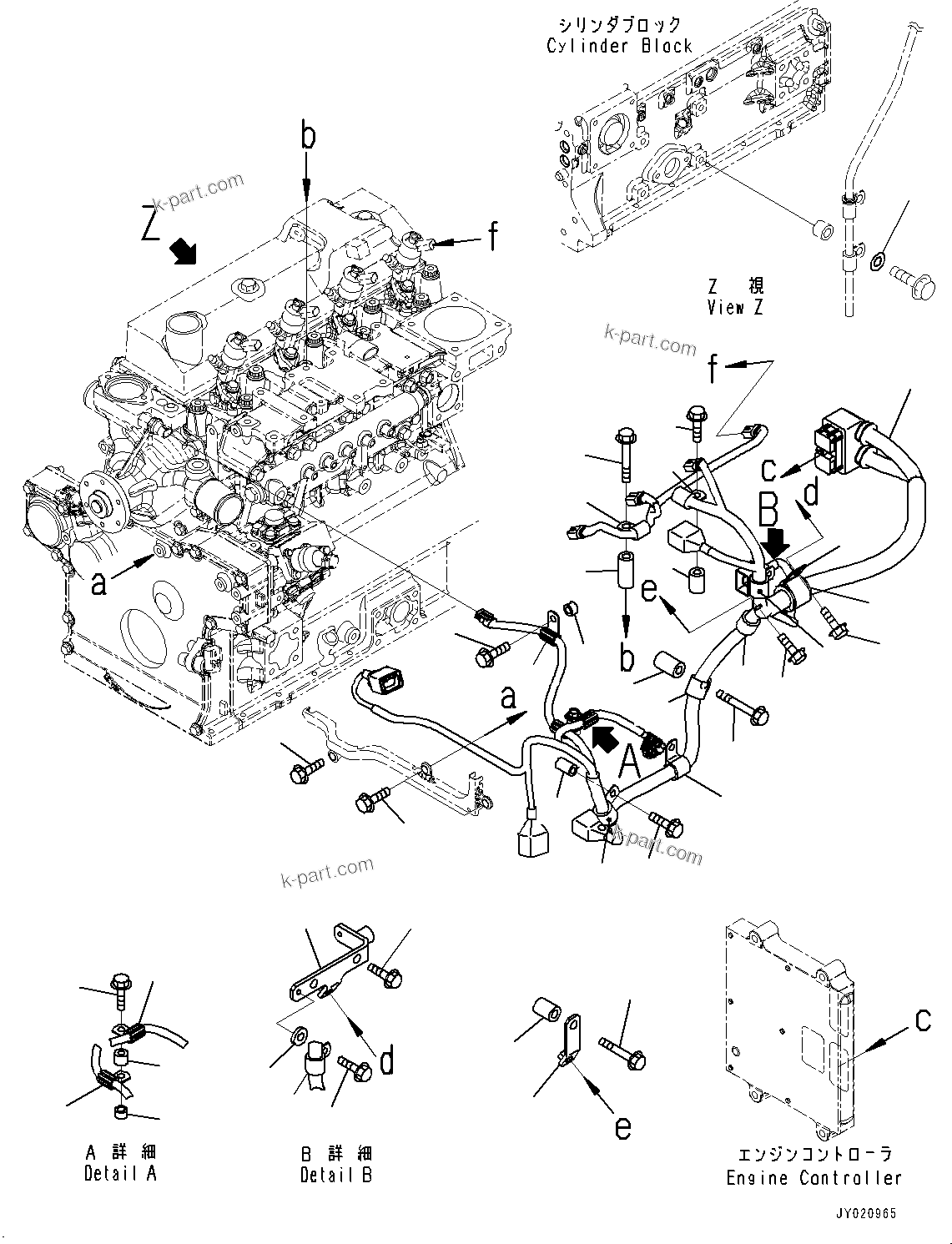 Komatsu parts book diagram for SAA4D95LE-5J S/N 510888-UP (For WA100-6): WIRING HARNESS, (#506848-)