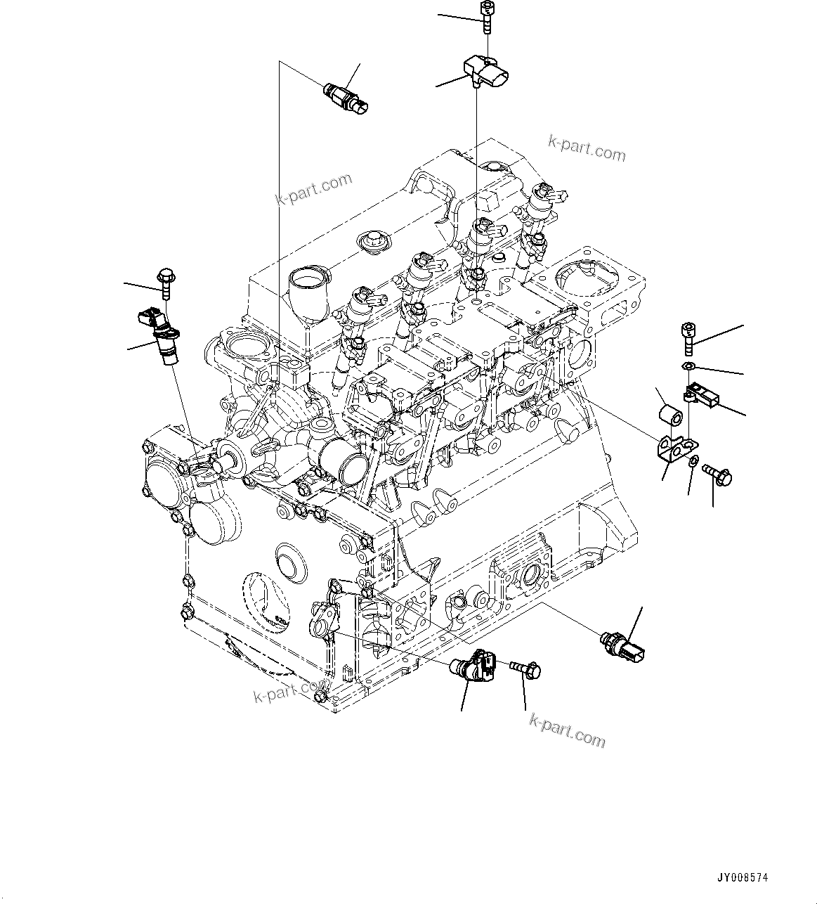 Komatsu parts book diagram for SAA4D95LE-5J S/N 510888-UP (For WA100-6): ENGINE CONTROLLER, SENSOR(#506848-)