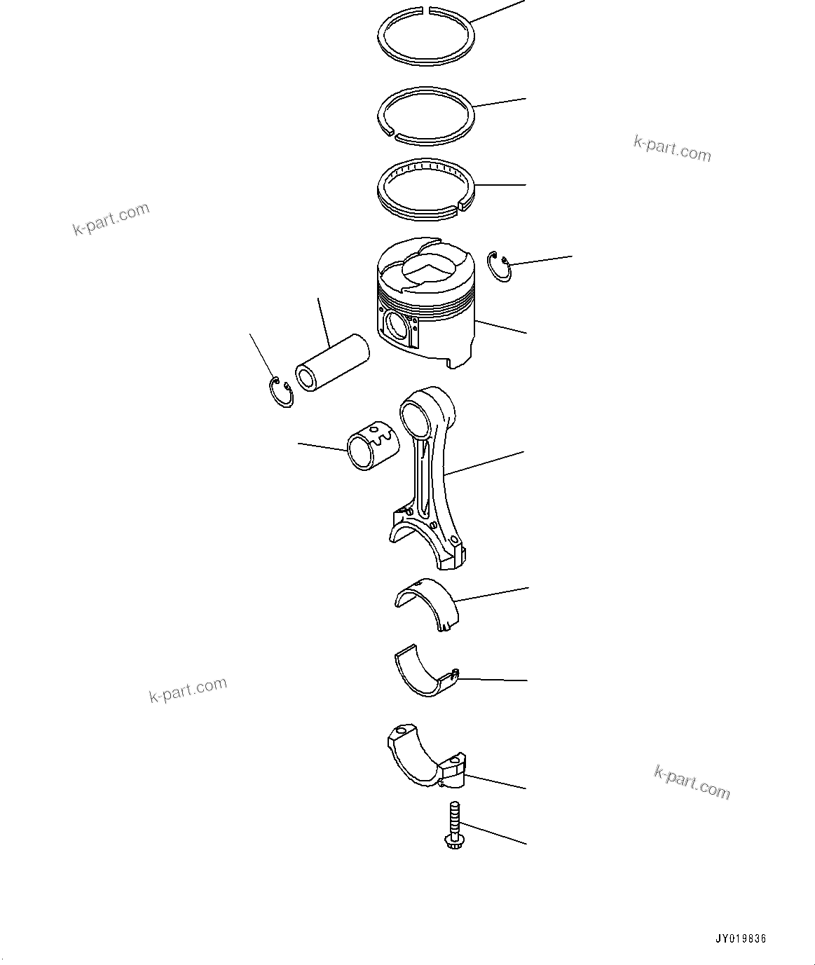 Komatsu parts book diagram for SAA4D95LE-5J S/N 510888-UP (For WA100-6): PARTS PERFORMANCE, PISTON(#533539-)