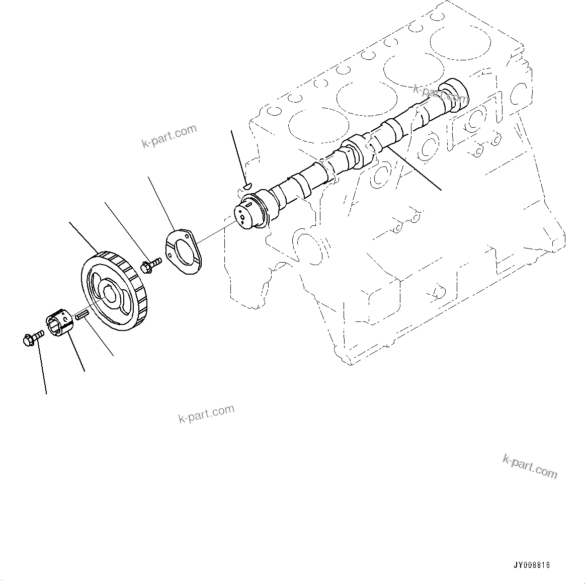 Komatsu parts book diagram for SAA4D95LE-5J S/N 510888-UP (For WA100-6): PARTS PERFORMANCE, CAMSHAFT(#533539-)