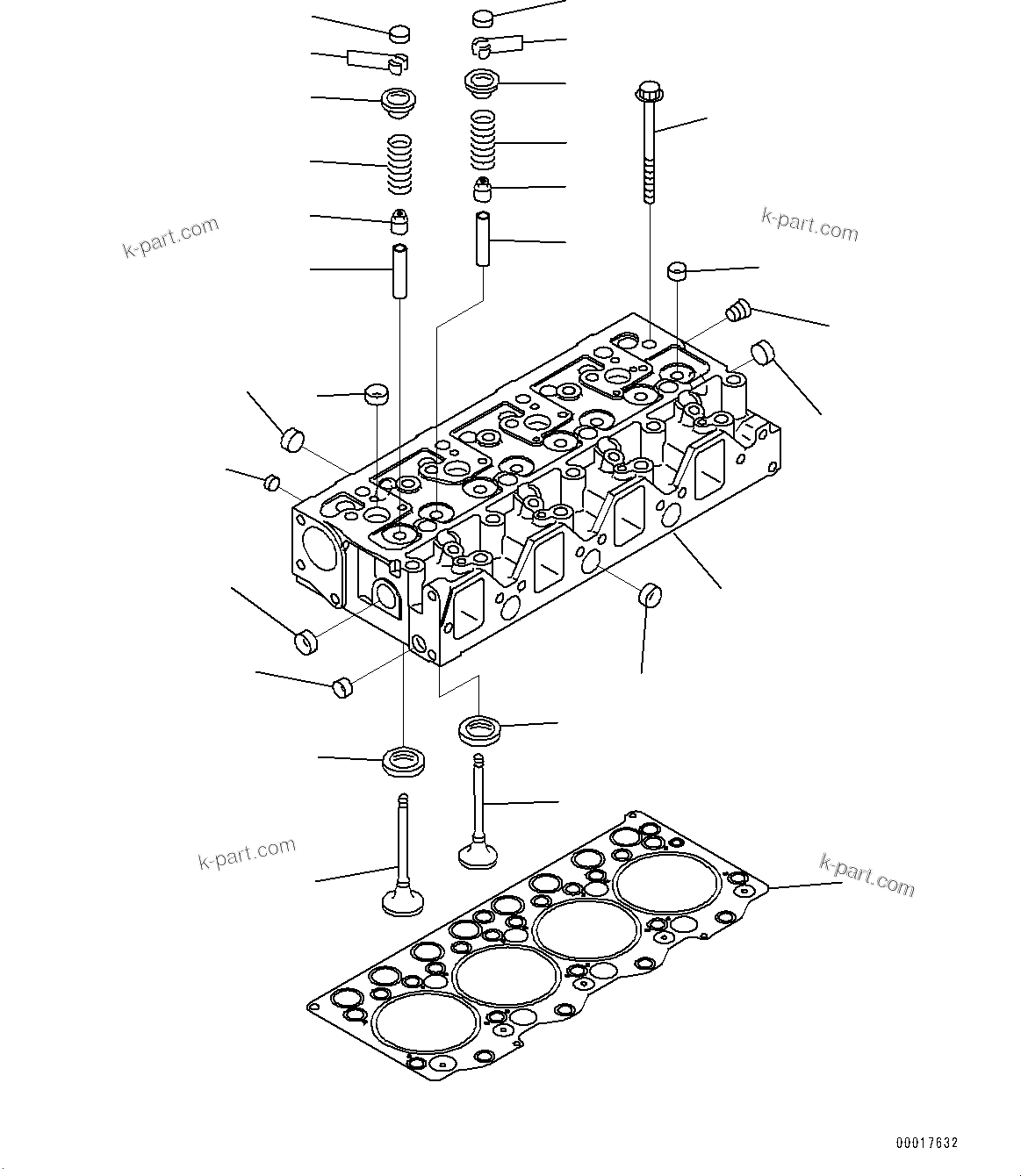 Komatsu parts book diagram for SAA4D95LE-5J S/N 510888-UP (For WA100-6): PARTS PERFORMANCE, CYLINDER HEAD(#506848-533538)