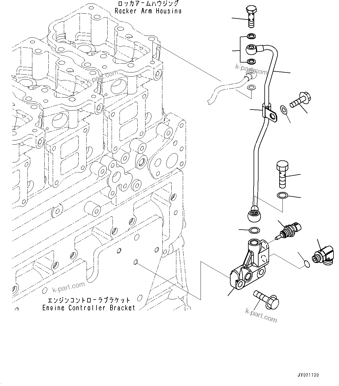 Komatsu parts book diagram for SAA6D125E-5ER S/N 579001-UP (For WA480-6R): FUEL RETURN, (#579001-)