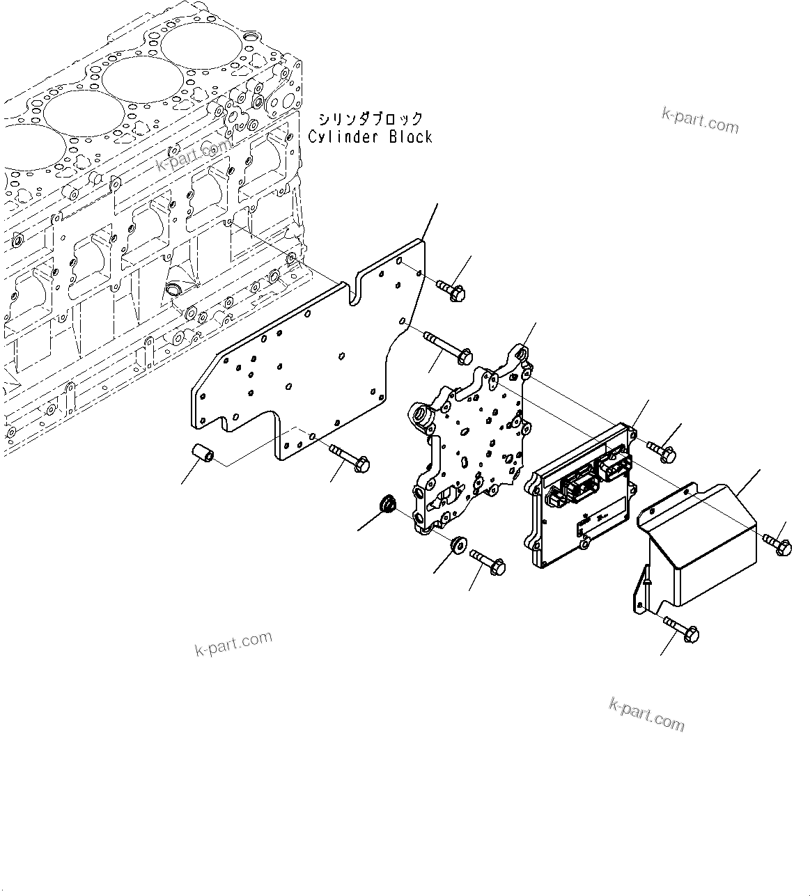 Komatsu parts book diagram for SAA6D125E-5ER S/N 579001-UP (For WA480-6R): ENGINE CONTROLLER, (#579001-)
