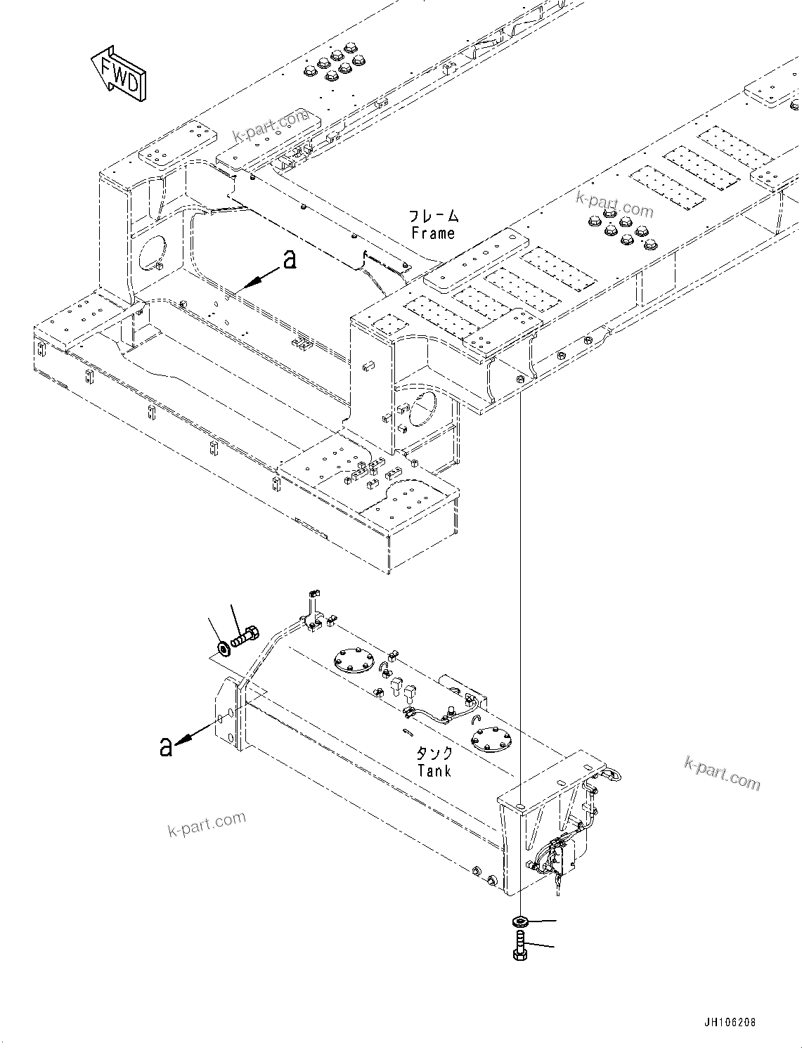 Komatsu parts book diagram for PC3400-11M0 S/N 36301-UP: ENGINE OIL PAN AND HYDRAULIC TANK OIL HEATER UNIT, TANK(#36301-)