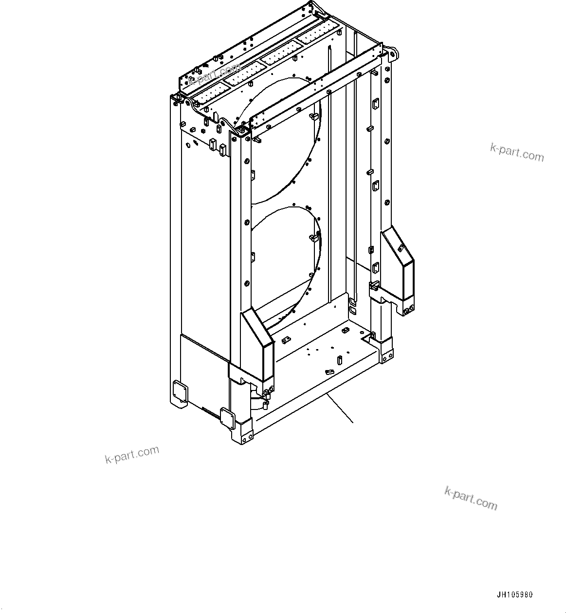 Komatsu parts book diagram for PC3400-11M0 S/N 36301-UP: OIL COOLER, FRAME (1/2)(#36301-)