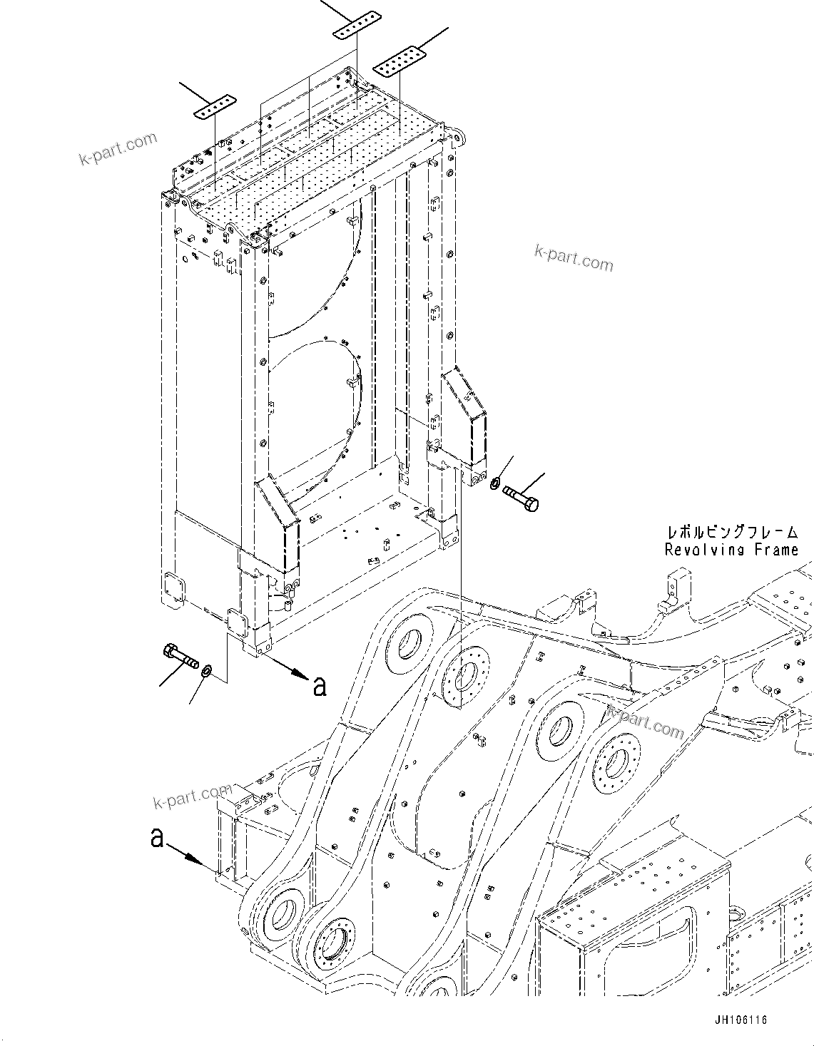 Komatsu parts book diagram for PC3400-11M0 S/N 36301-UP: OIL COOLER, MOUNTING BOLT(#36301-)