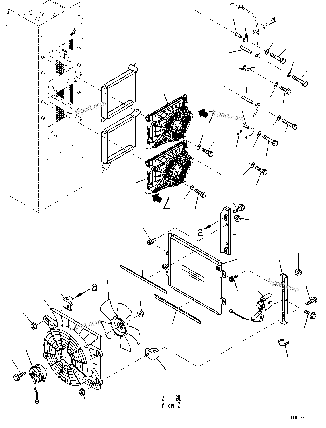 Komatsu parts book diagram for PC3400-11M0 S/N 36301-UP: AIR CONDITIONER RELATED PARTS, CONDENSER AND MOUNTING(#36301-)