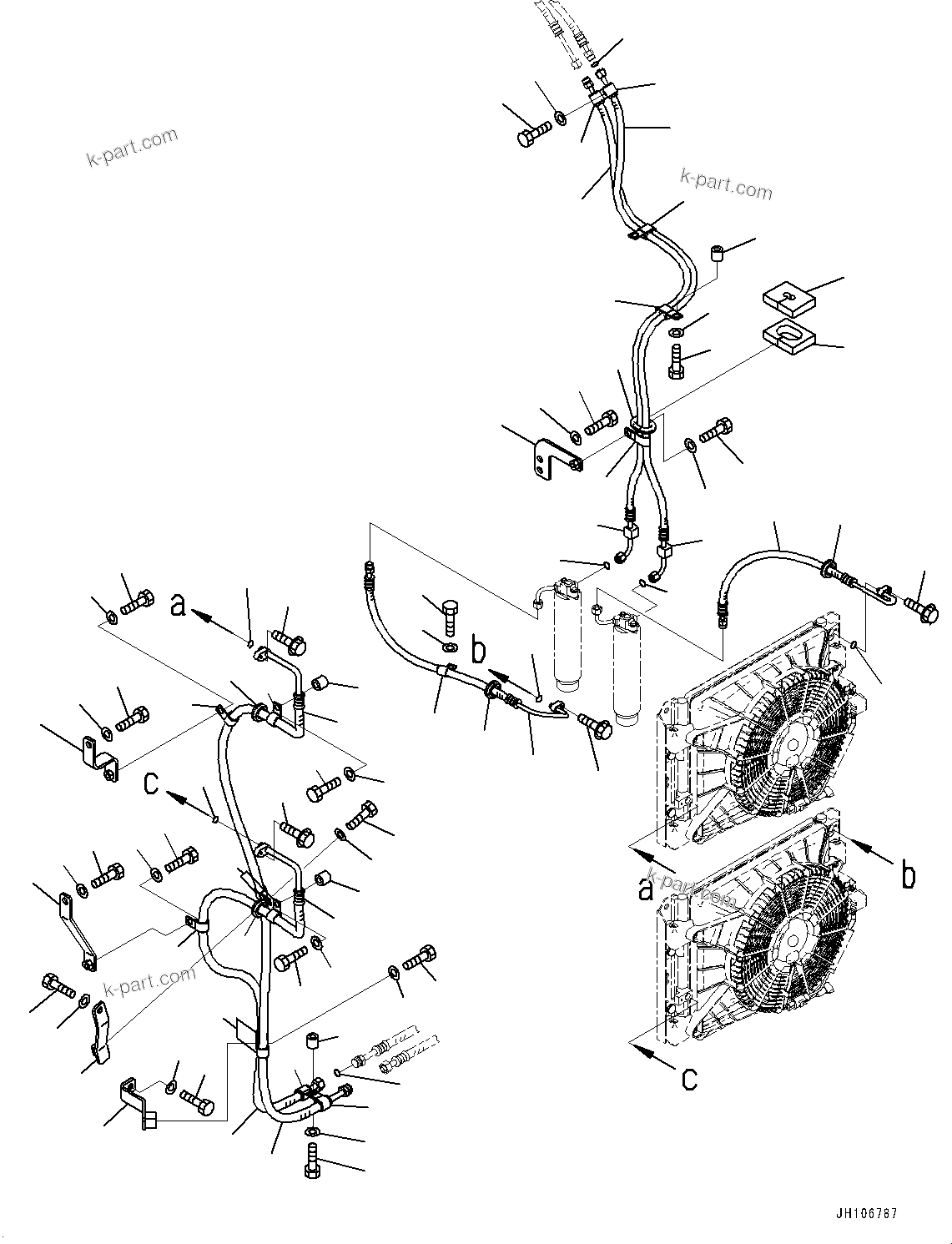 Komatsu parts book diagram for PC3400-11M0 S/N 36301-UP: AIR CONDITIONER RELATED PARTS, CONDENSER PIPING(#36301-)