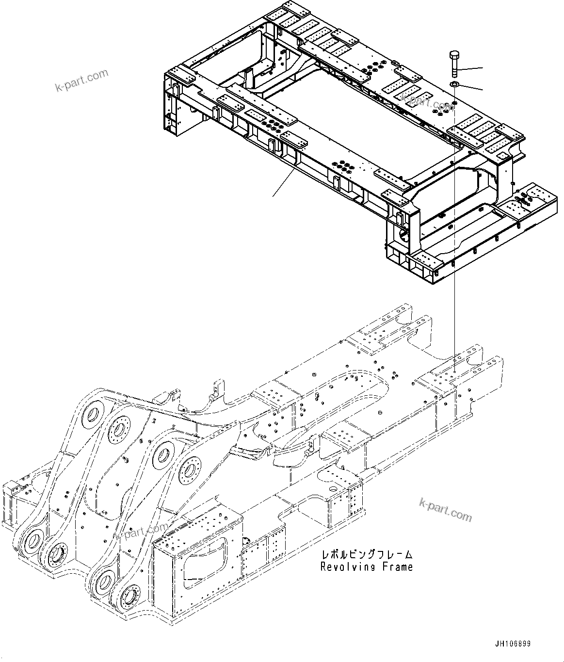 Komatsu parts book diagram for PC3400-11M0 S/N 36301-UP: BASE FRAME, FRAME(#36301-)