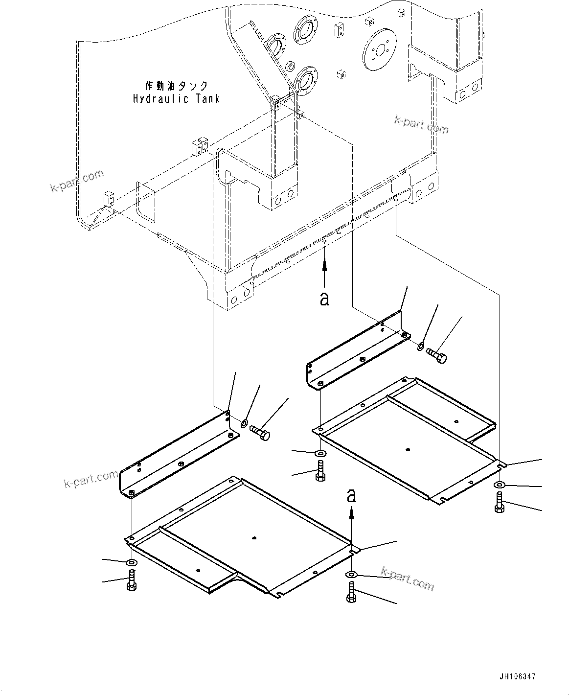 Komatsu parts book diagram for PC3400-11M0 S/N 36301-UP: UNDER COVER, BRACKET (1/2)(#36301-)