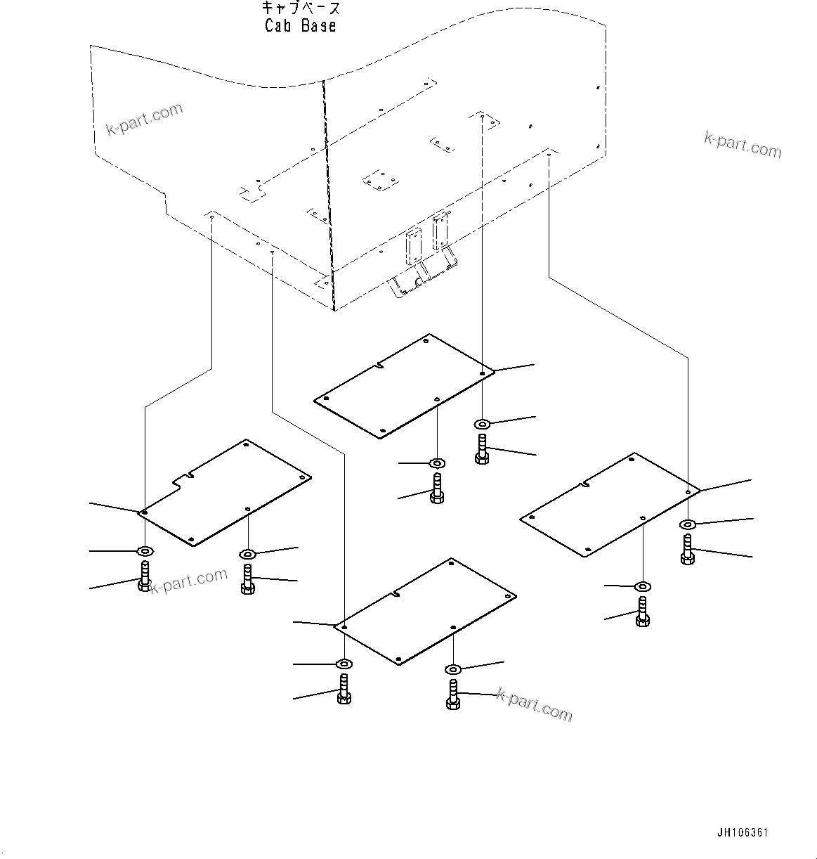 Komatsu parts book diagram for PC3400-11M0 S/N 36301-UP: UNDER COVER, COVER (3/3)(#36301-)