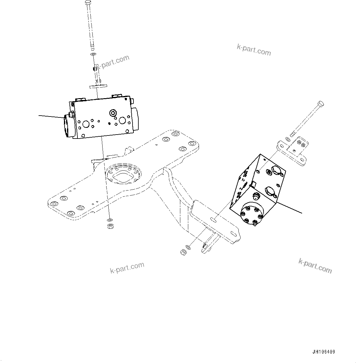 Komatsu parts book diagram for PC3400-11M0 S/N 36301-UP: TRAVEL PIPING, VALVE(#36301-)