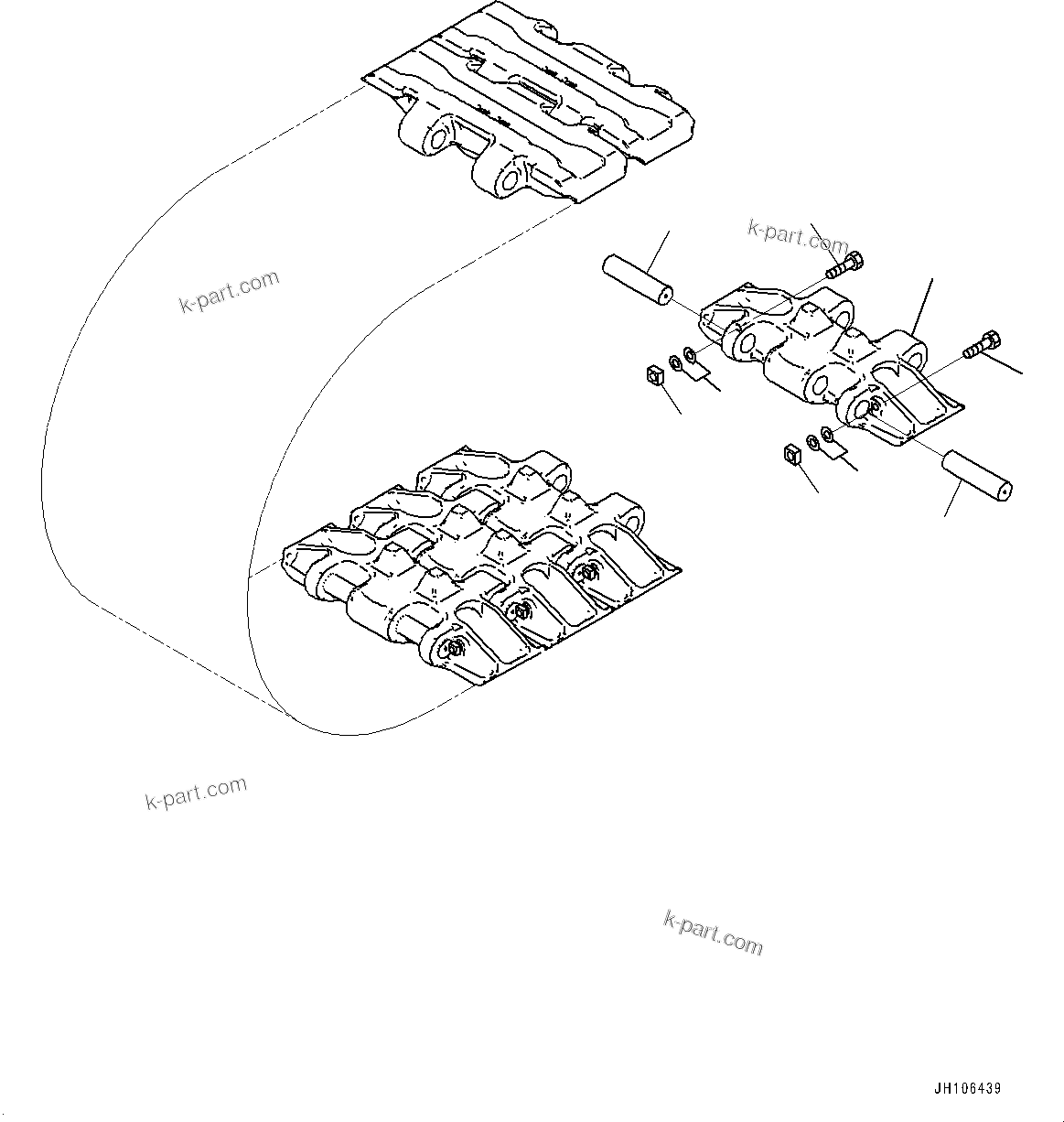Komatsu parts book diagram for PC3400-11M0 S/N 36301-UP: TRACK SHOE ASSEMBLY, (1200MM WIDTH)(#36301-)