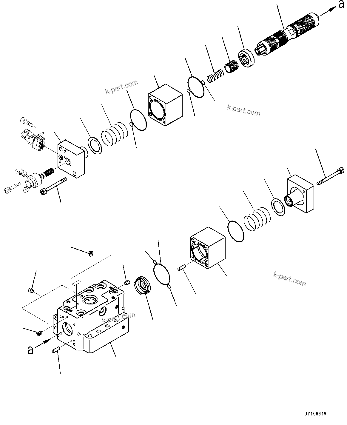 Komatsu parts book diagram for PC3400-11M0 S/N 36301-UP: BOOM, REGENERATION VALVE (1/3) (9000MM)(#36301-)