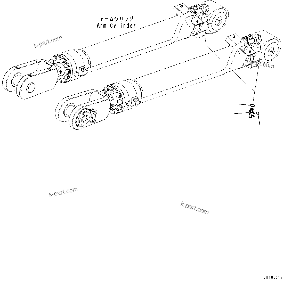 Komatsu parts book diagram for PC3400-11M0 S/N 36301-UP: ARM CYLINDER, ELBOW(#36301-)