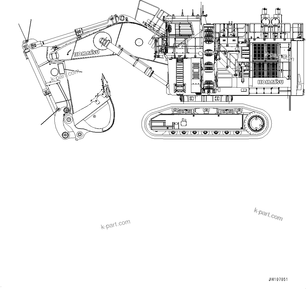 Komatsu parts book diagram for PC3400-11M0 S/N 36301-UP: MARKS AND PLATES, MARK AND PLATE (2/4)(#36301-)