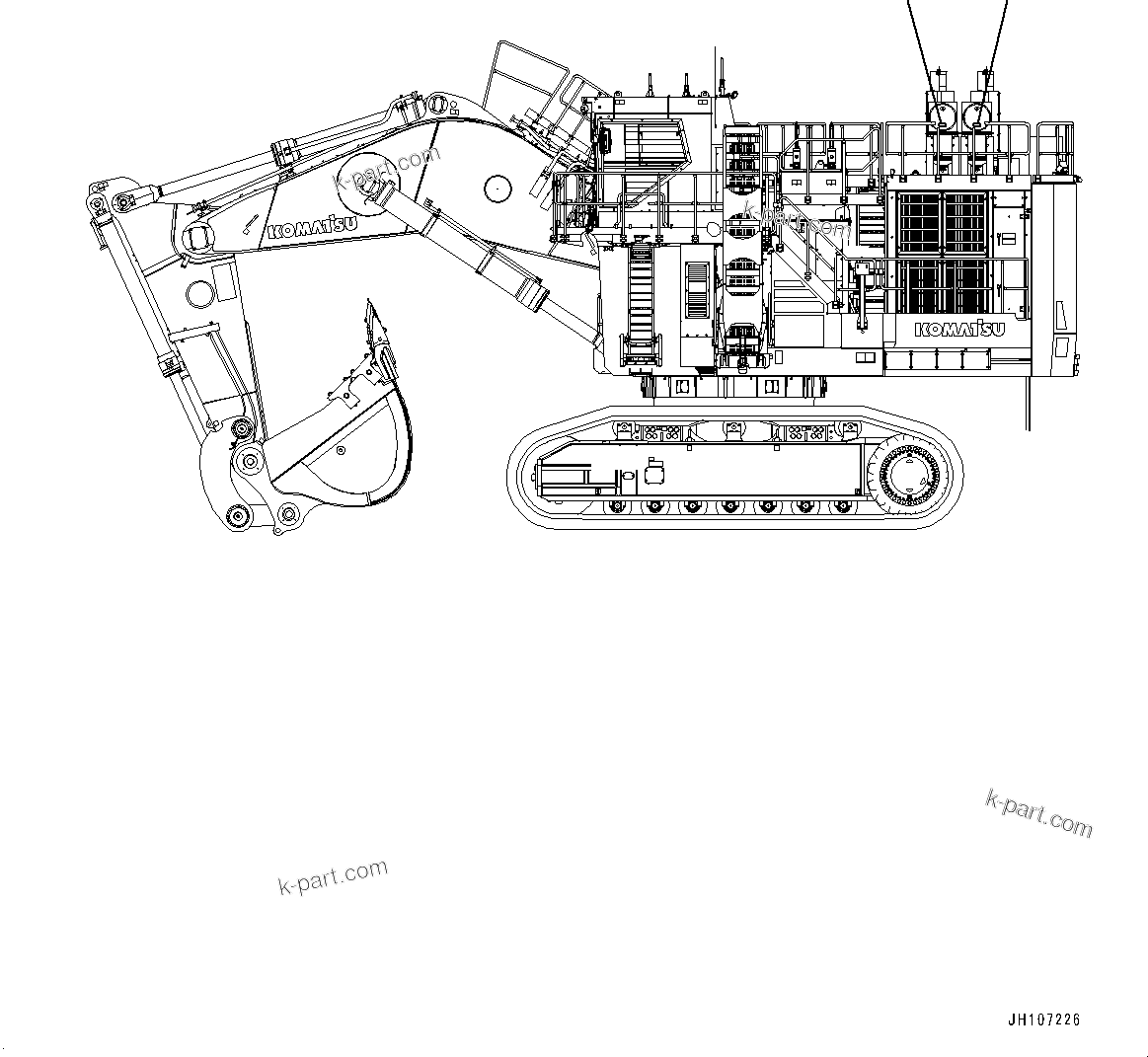 Komatsu parts book diagram for PC3400-11M0 S/N 36301-UP: PLATES, AIR CLEANER, PLATE(#36301-)