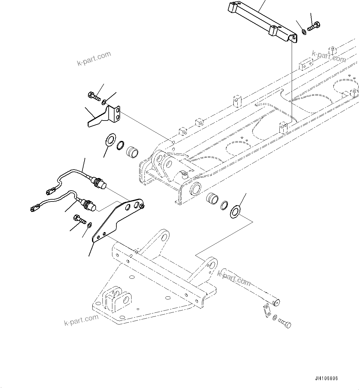 Komatsu parts book diagram for PC3400-11M0 S/N 36301-UP: SERVICE CENTER, BRACKET (1/4)(#36301-)