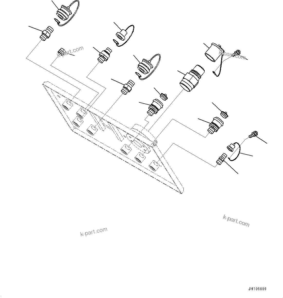 Komatsu parts book diagram for PC3400-11M0 S/N 36301-UP: SERVICE CENTER, CAP(#36301-)