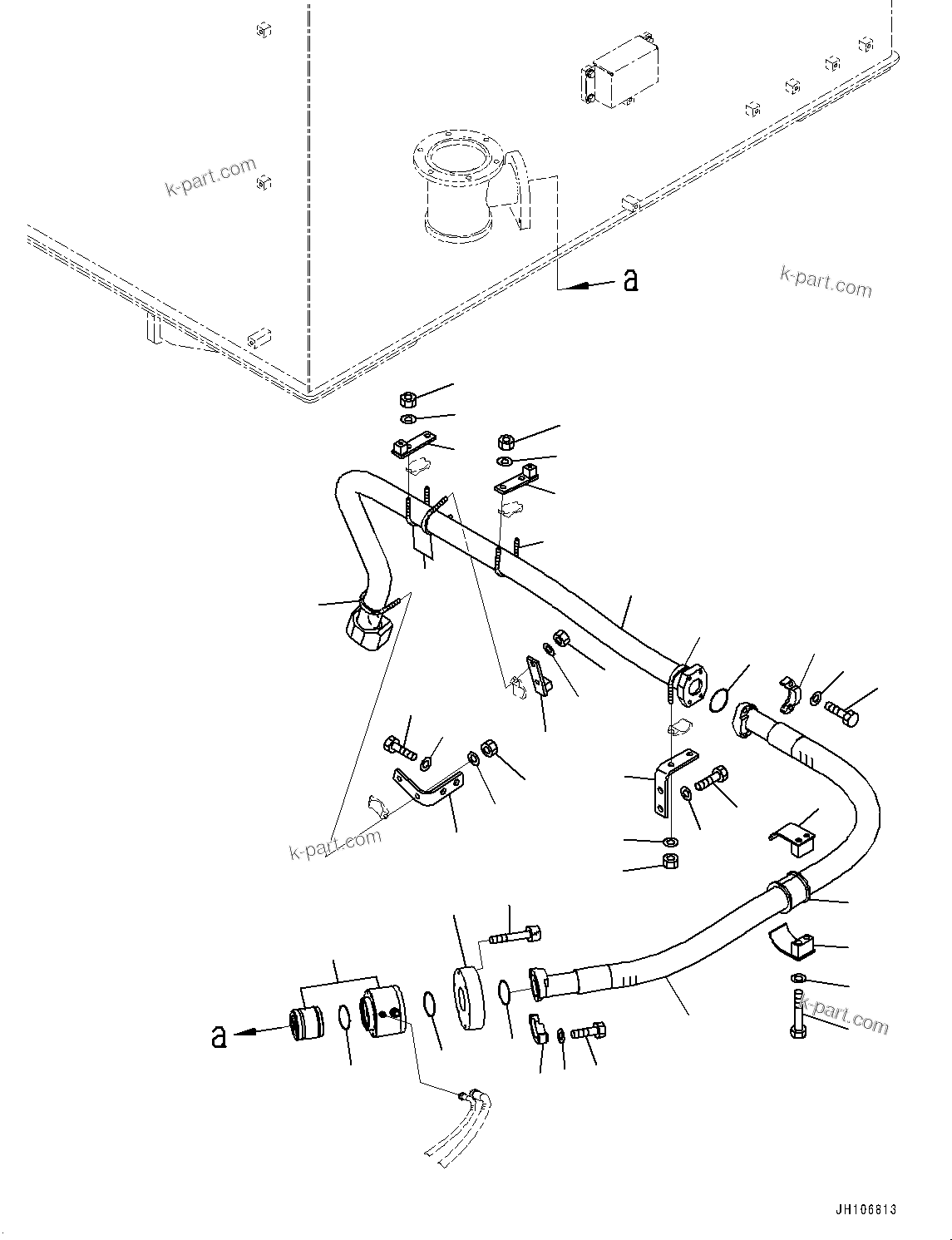 Komatsu parts book diagram for PC3400-11M0 S/N 36301-UP: SERVICE CENTER, FUEL PIPING(#36301-)
