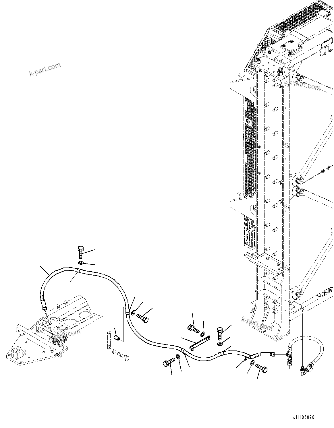 Komatsu parts book diagram for PC3400-11M0 S/N 36301-UP: SERVICE CENTER, COOLANT PIPING(#36301-)