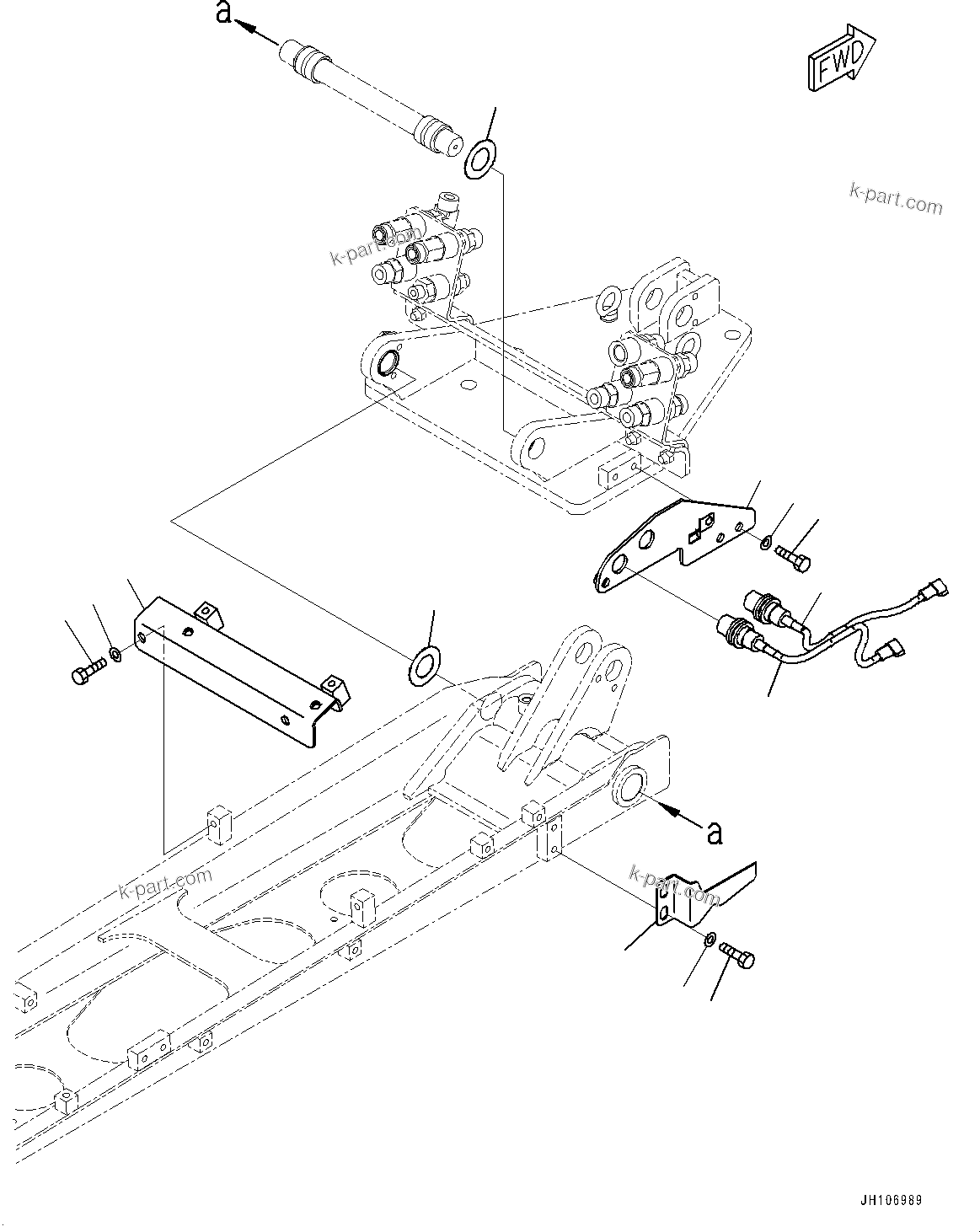 Komatsu parts book diagram for PC3400-11M0 S/N 36301-UP: SERVICE CENTER, BRACKET (1/3) (WITH RESERVE OIL MANAGEMENT SYSTEM)(#36301-)