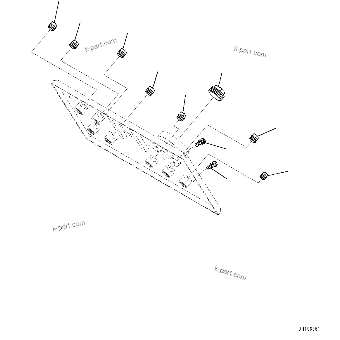 Komatsu parts book diagram for PC3400-11M0 S/N 36301-UP: SERVICE CENTER, PLUG (WITHOUT COUPLER)(#36301-)