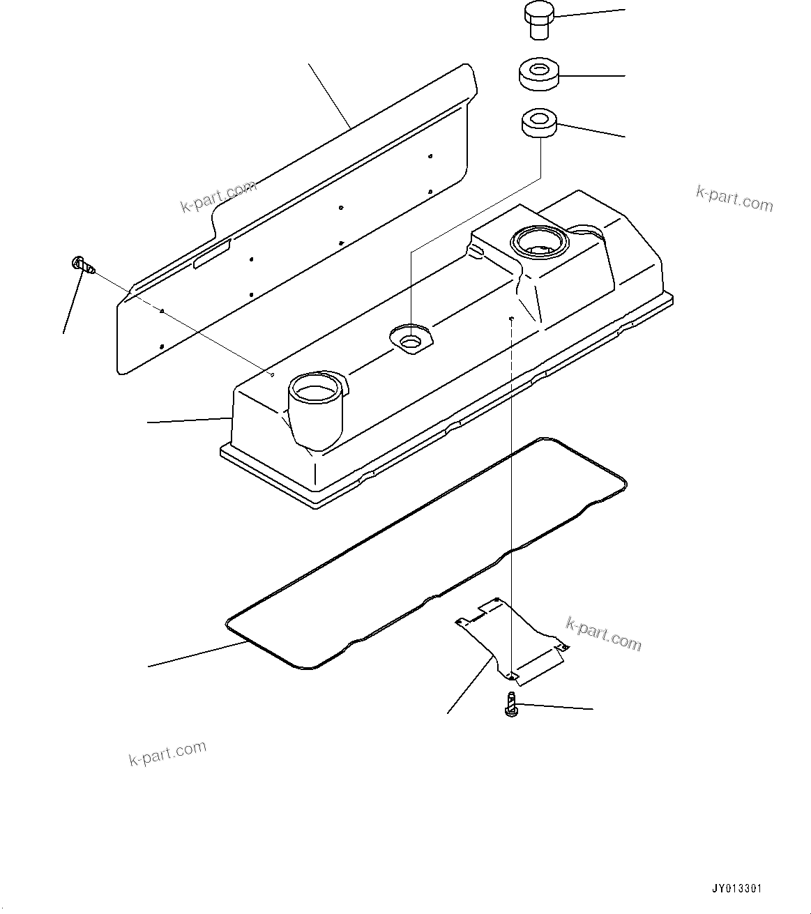 Komatsu parts book diagram for SAA4D95LE-5 S/N 0-UP (For PC130-10M0): CYLINDER HEAD COVER, (#577757-)
