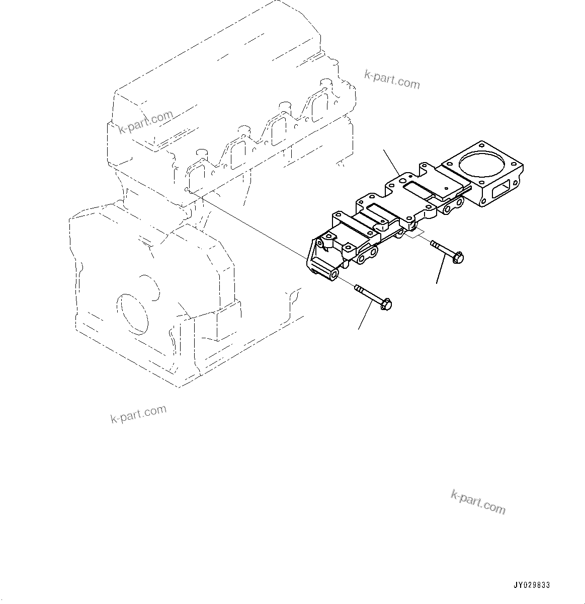 Komatsu parts book diagram for SAA4D95LE-5 S/N 0-UP (For PC130-10M0): AIR INTAKE MANIFOLD, (#577757-)