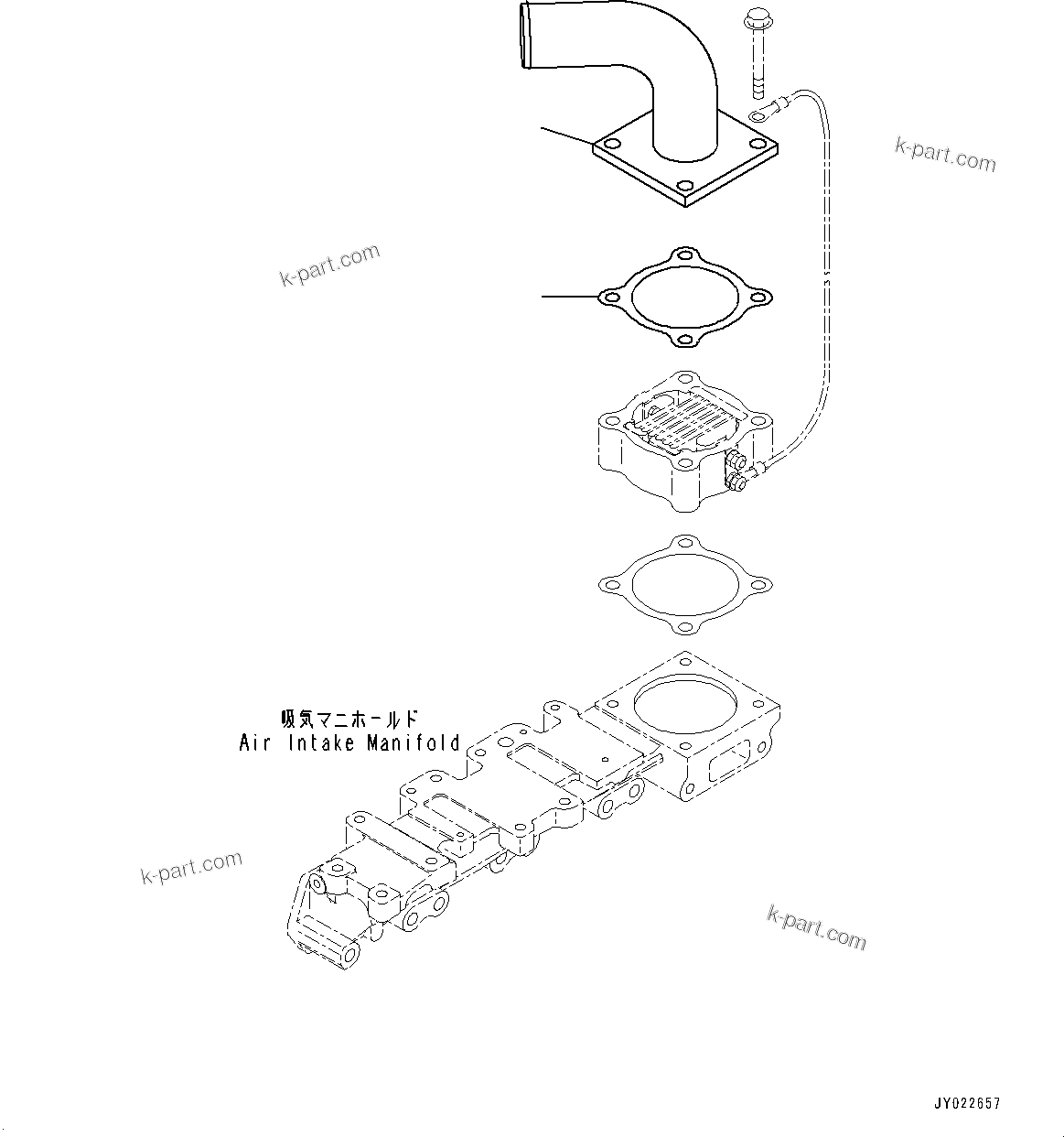 Komatsu parts book diagram for SAA4D95LE-5 S/N 0-UP (For PC130-10M0): AIR INTAKE CONNECTOR, (#577757-)