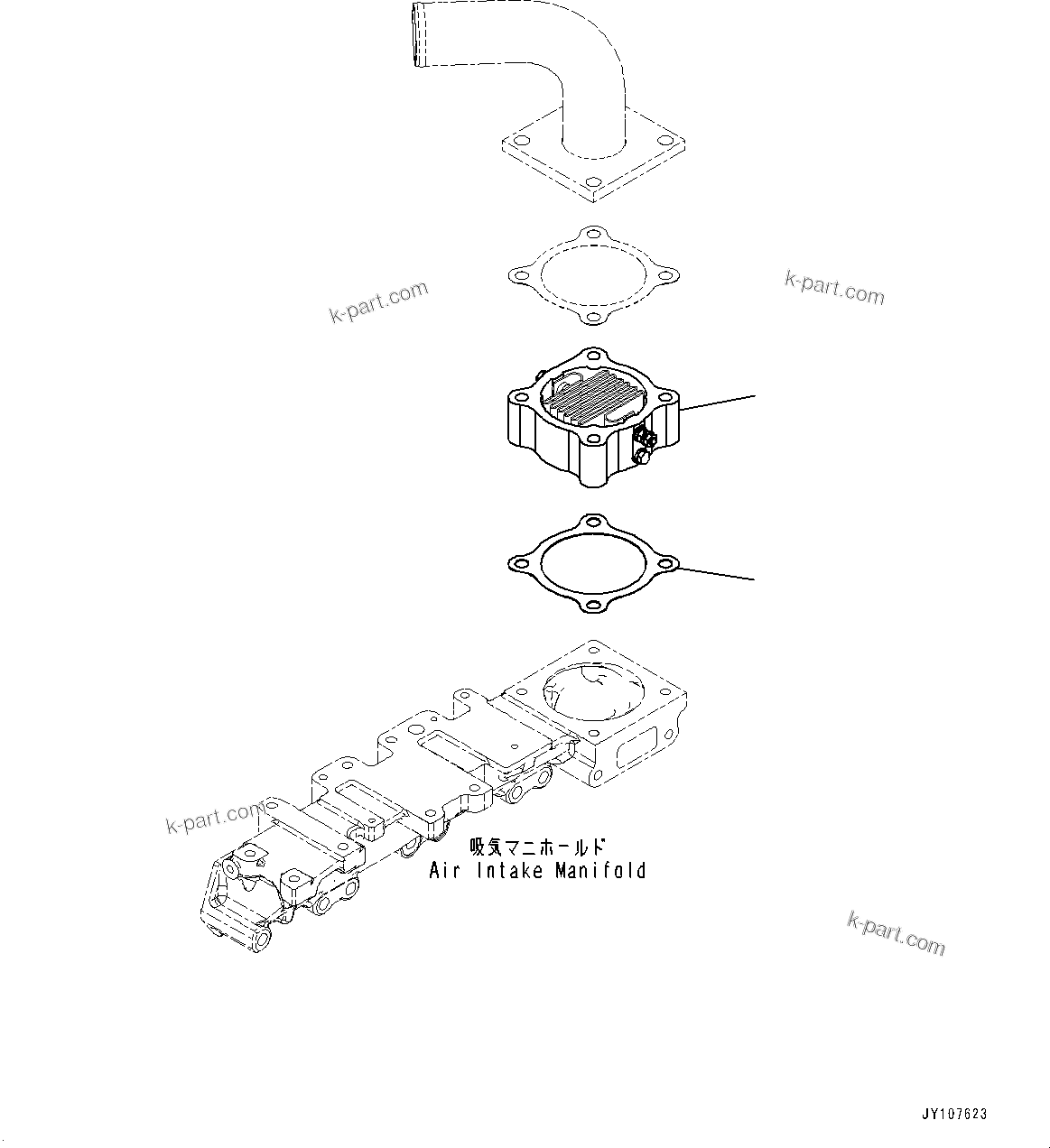 Komatsu parts book diagram for SAA4D95LE-5 S/N 0-UP (For PC130-10M0): AIR INTAKE HEATER, (#577757-)