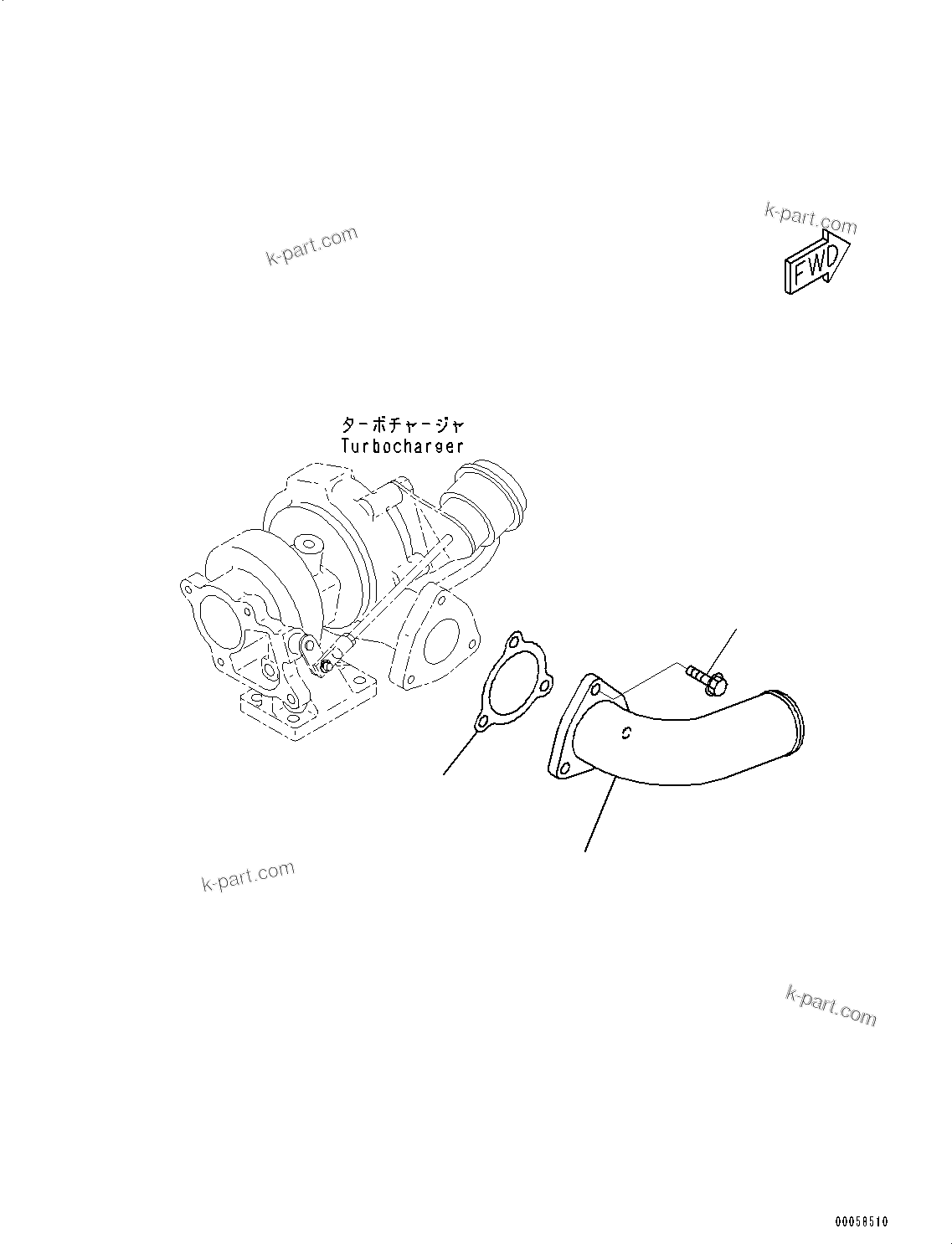 Komatsu parts book diagram for SAA4D95LE-5 S/N 0-UP (For PC130-10M0): AIR TRANSFER CONNECTION, (#577757-)