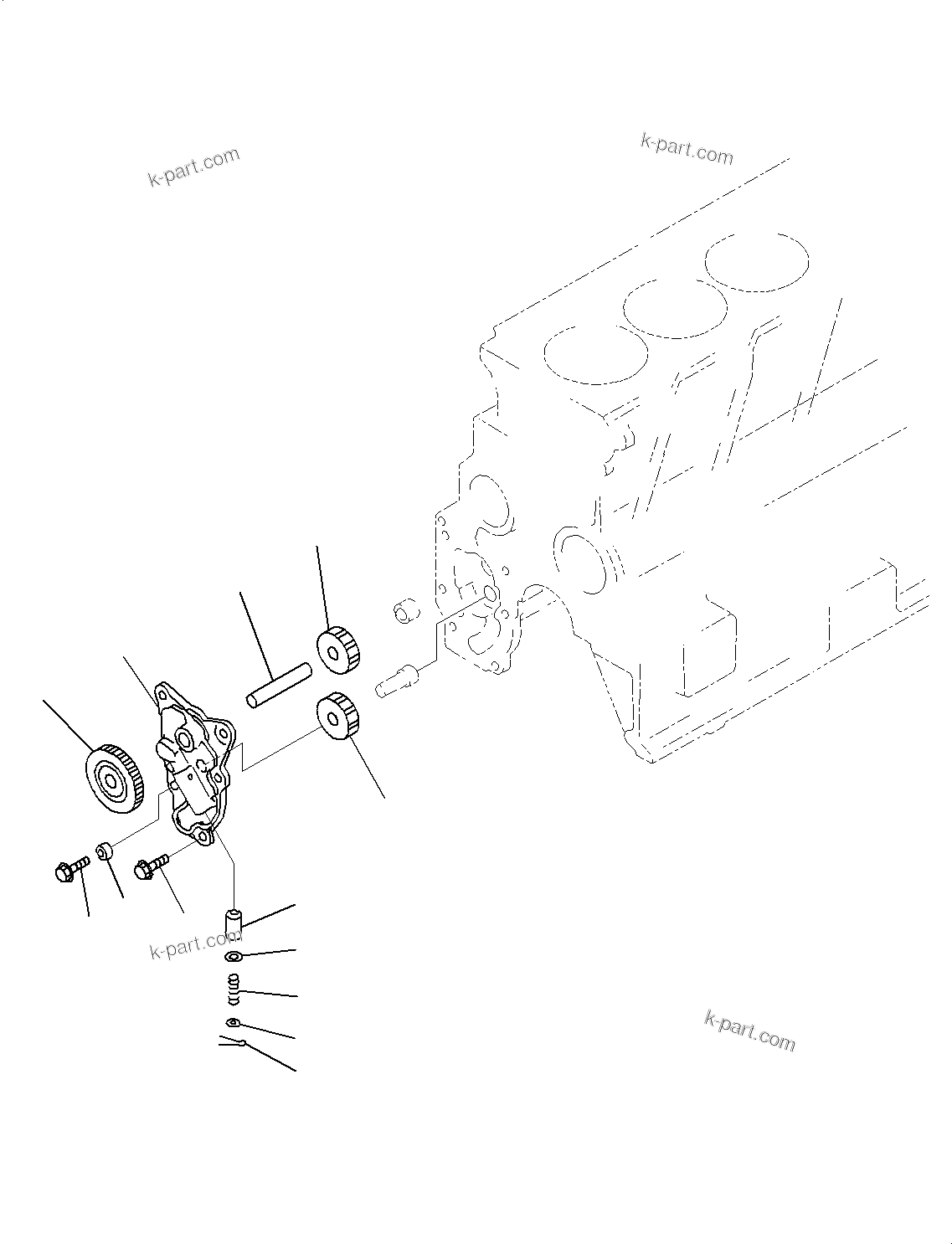 Komatsu parts book diagram for SAA4D95LE-5 S/N 0-UP (For PC130-10M0): ENGINE OIL PUMP, (#577757-)