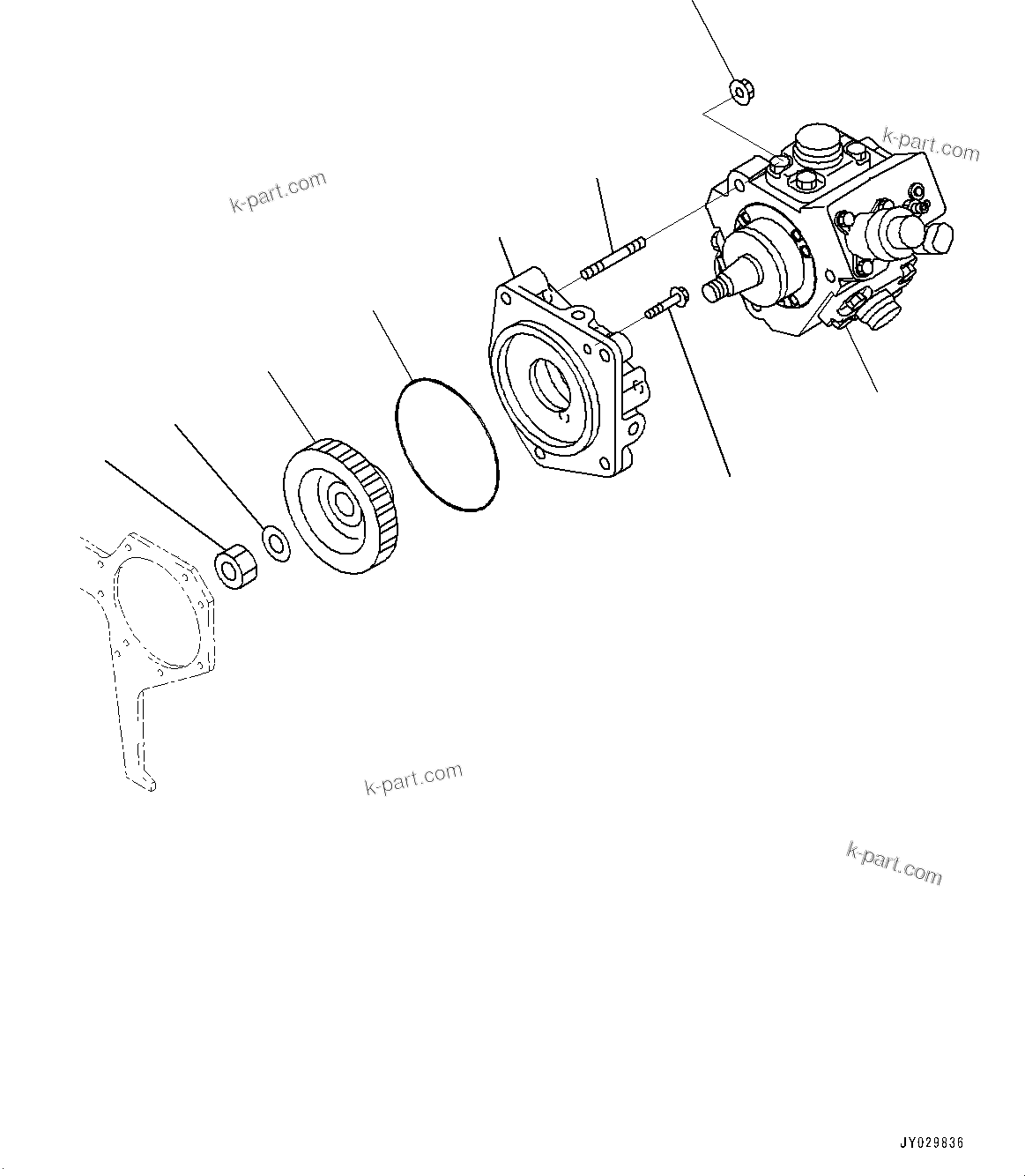 Komatsu parts book diagram for SAA4D95LE-5 S/N 0-UP (For PC130-10M0): FUEL SUPPLY PUMP, (#577757-)