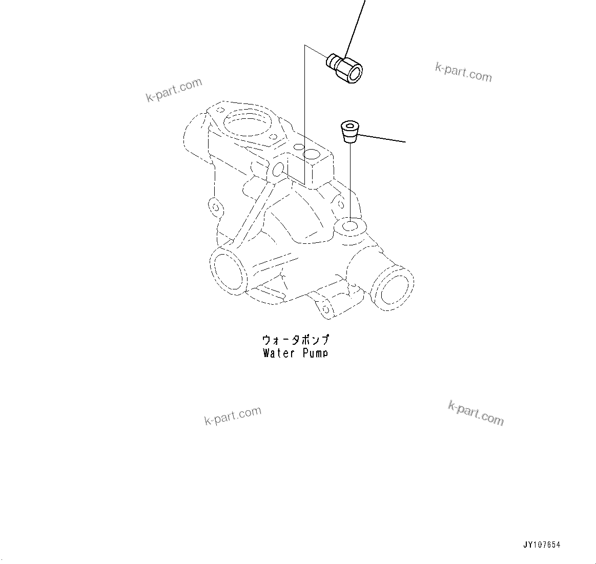 Komatsu parts book diagram for SAA4D95LE-5 S/N 0-UP (For PC130-10M0): WATER PUMP, ADAPTER(#577757-)