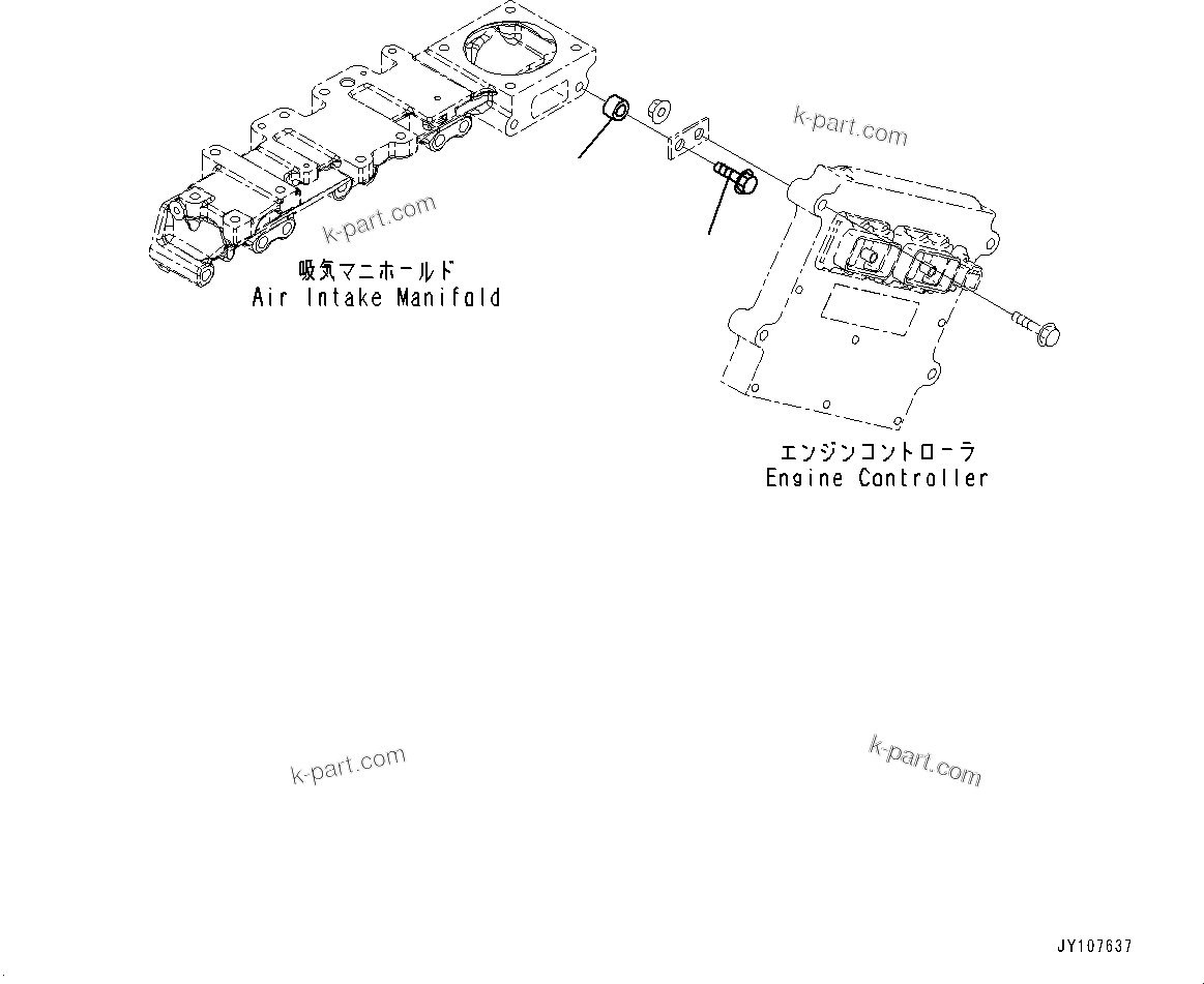 Komatsu parts book diagram for SAA4D95LE-5 S/N 0-UP (For PC130-10M0): ENGINE CONTROLLER MOUNTING, (#577757-)