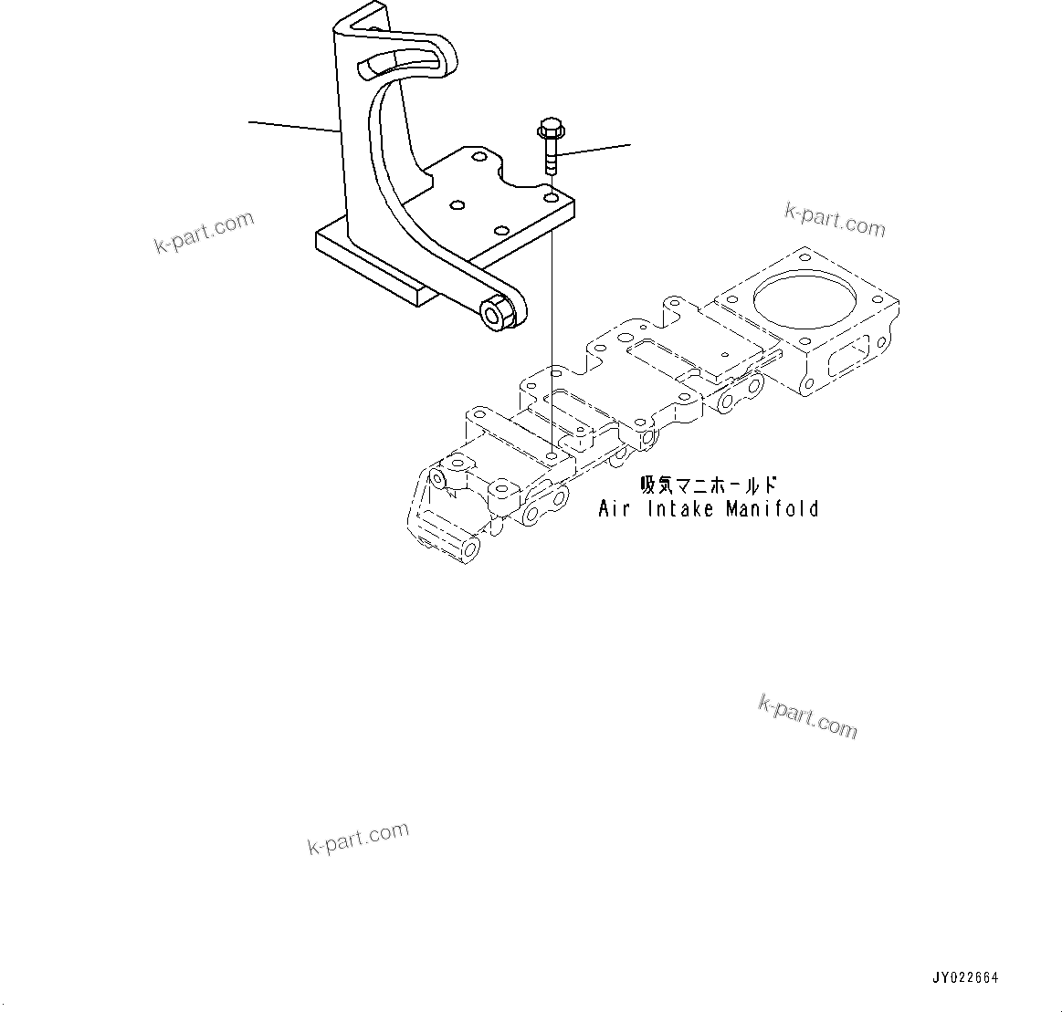 Komatsu parts book diagram for SAA4D95LE-5 S/N 0-UP (For PC130-10M0): AIR COMPRESSOR, BRACKET(#577757-)