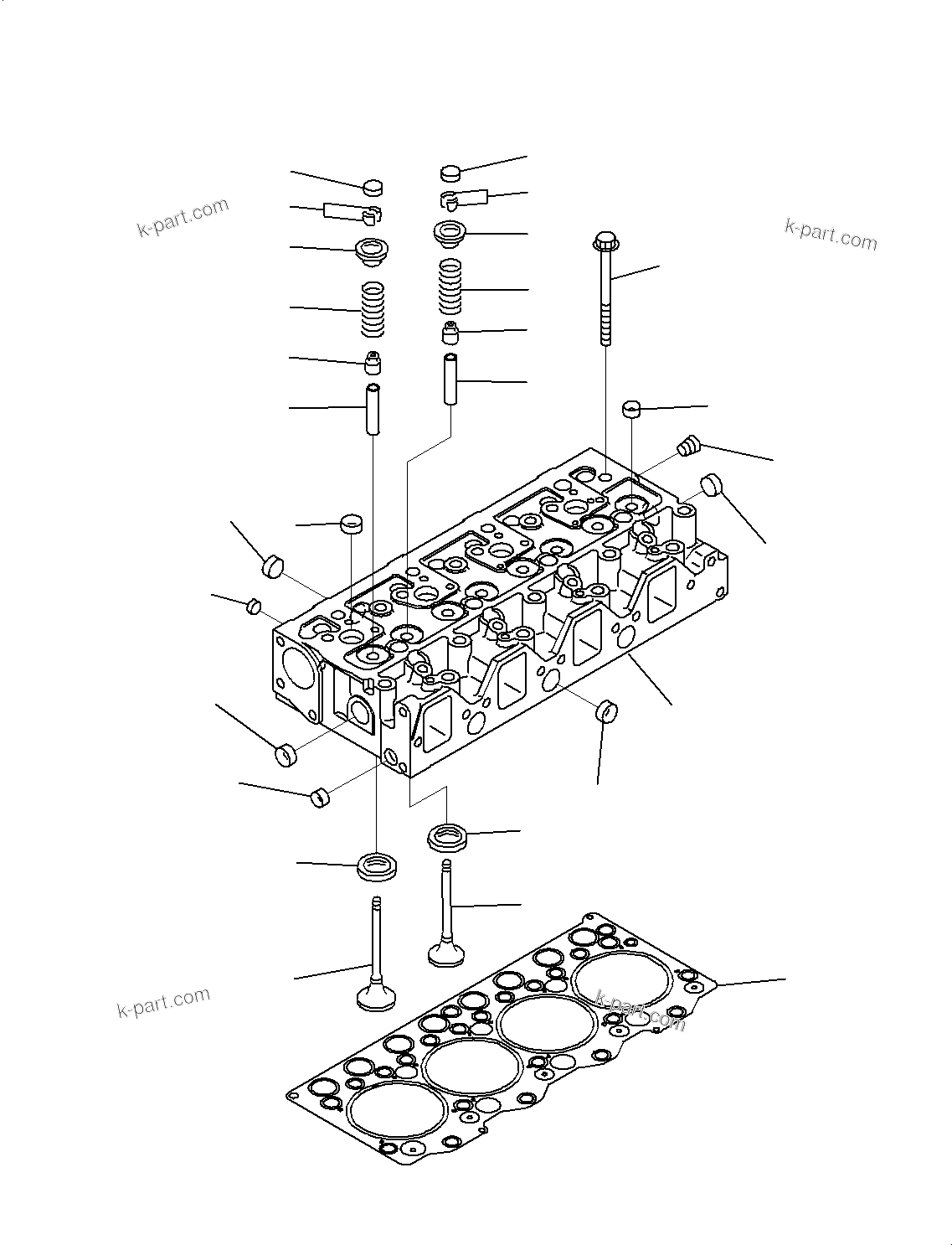 Komatsu parts book diagram for SAA4D95LE-5 S/N 0-UP (For PC130-10M0): PARTS PERFORMANCE, CYLINDER HEAD(#577757-)