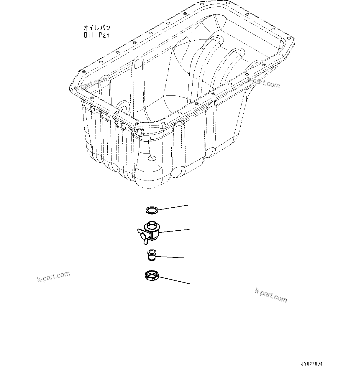 Komatsu parts book diagram for SAA4D107E-1 S/N 26739553-UP (For PC200-10M0): ENGINE OIL PAN DRAIN, (#26739553-)