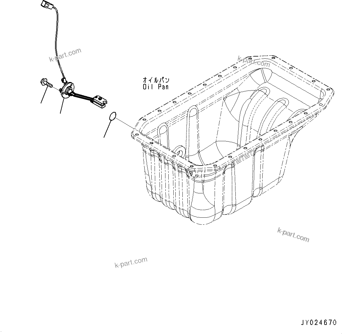 Komatsu parts book diagram for SAA4D107E-1 S/N 26739553-UP (For PC200-10M0): ENGINE OIL LEVEL SENSOR, (#26739553-)