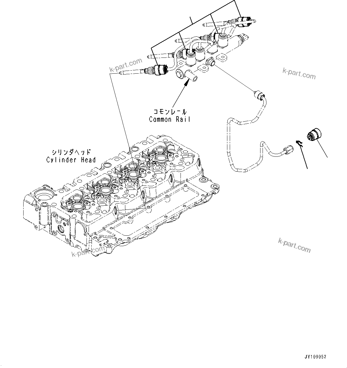 Komatsu parts book diagram for SAA4D107E-1 S/N 26739553-UP (For PC200-10M0): FUEL SYSTEM COVER, (#26739553-)
