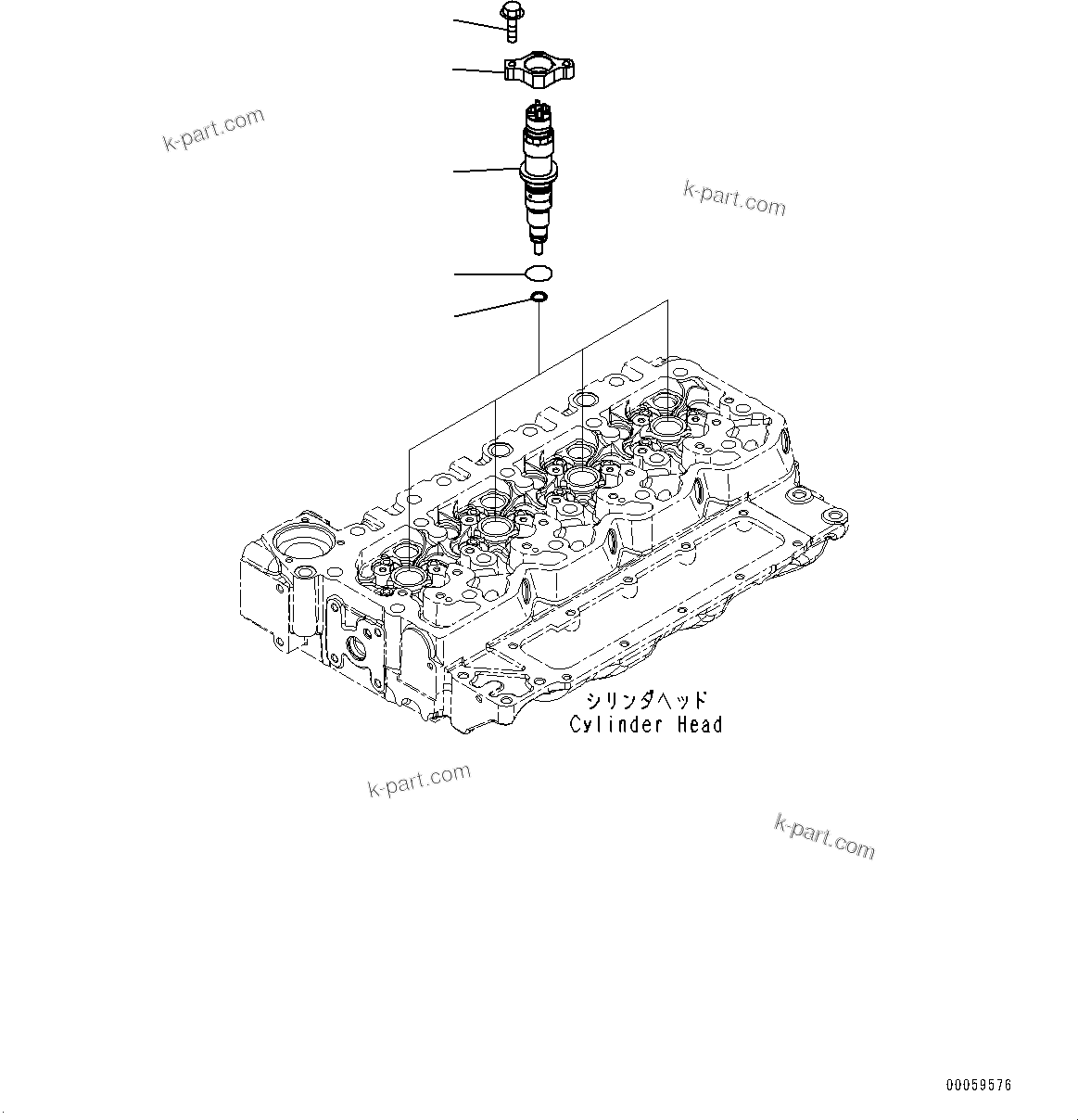 Komatsu parts book diagram for SAA4D107E-1 S/N 26739553-UP (For PC200-10M0): FUEL INJECTOR, (#26739553-)