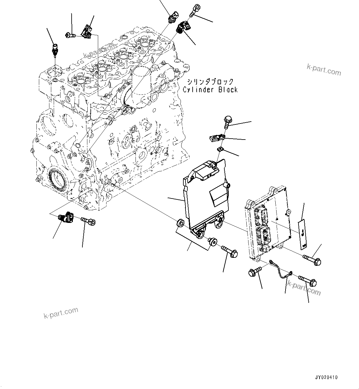 Komatsu parts book diagram for SAA4D107E-1 S/N 26739553-UP (For PC200-10M0): ENGINE CONTROLLER RELATED PARTS, (#26739553-)
