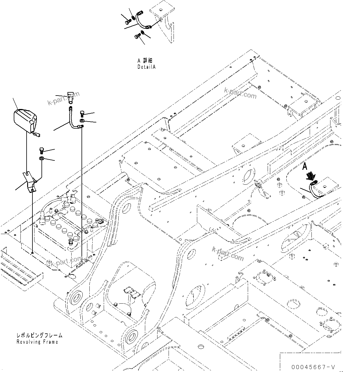 Komatsu parts book diagram for PC200LC-8M0 S/N C10001-UP: ELECTRIC WIRING HARNESS, BATTERY CASE SIDE (FOR AUSTRALIA)(#C10001-)