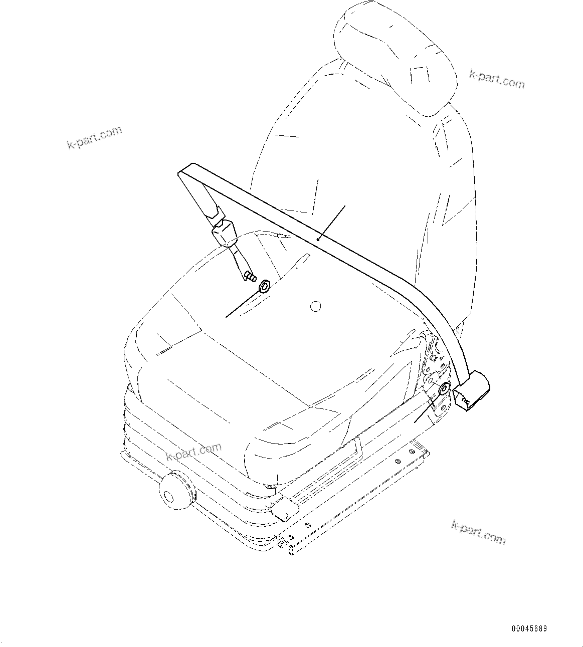 Komatsu parts book diagram for PC200LC-8M0 S/N C10001-UP: SEAT BELT, (#C10001-)